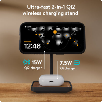 Wireless Charging Stand - Walnut