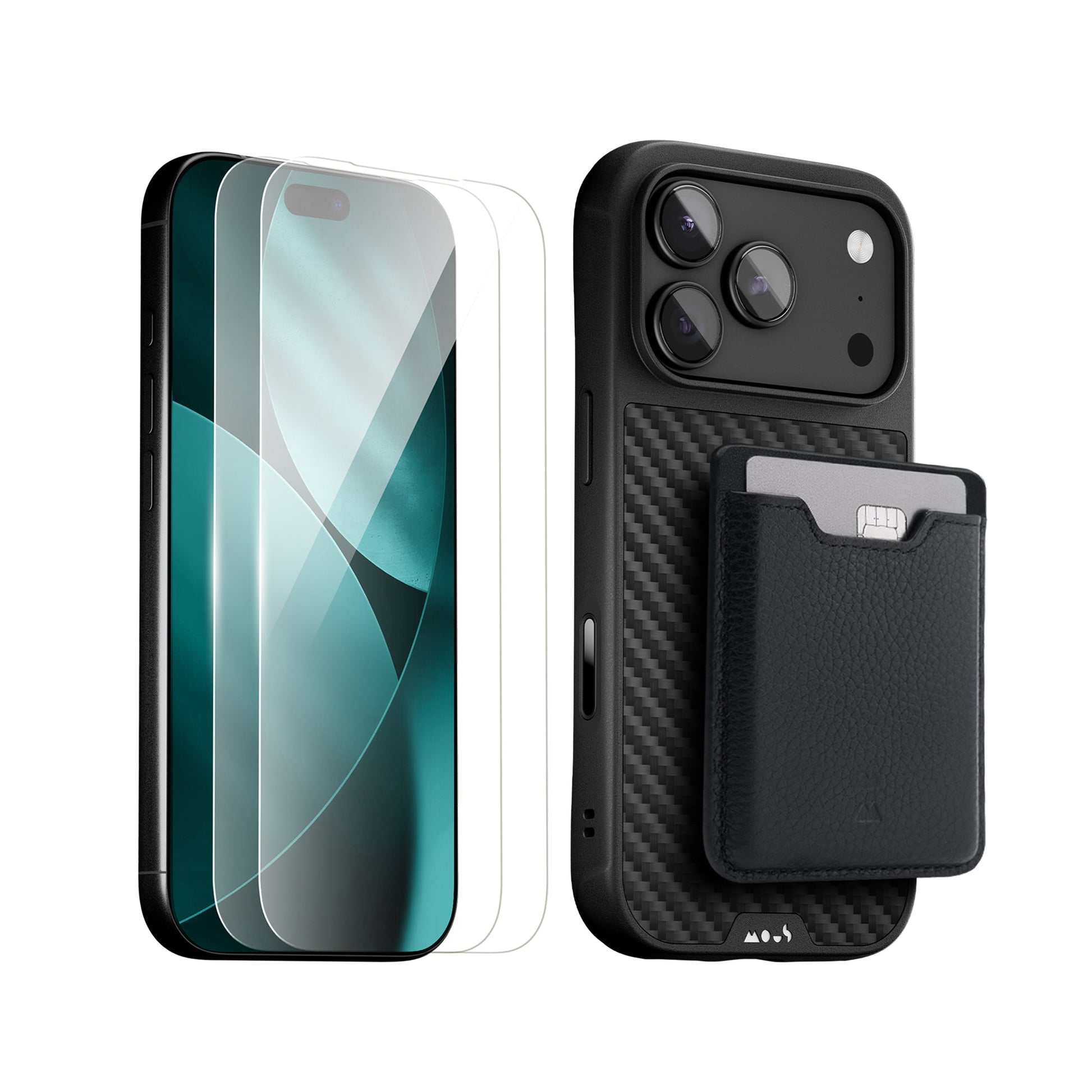 Aramid Fibre Protective Case, Screen Protector and Card Wallet - Apple Starter Kit